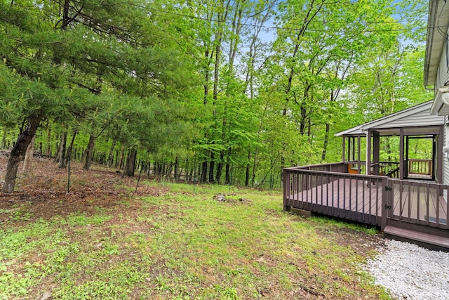 1221 Alder Rd, East Stroudsburg, PA 18302 - view of yard featuring a wooden deck