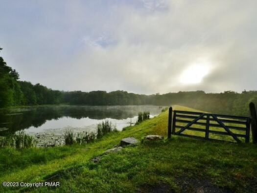 158 Davis Cir, Bushkill, PA 18324 - gate with a water view and a view of trees