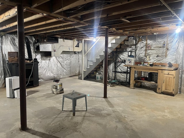 122 Savage Trl, East Stroudsburg, PA 18301 - unfinished below grade area with stairway