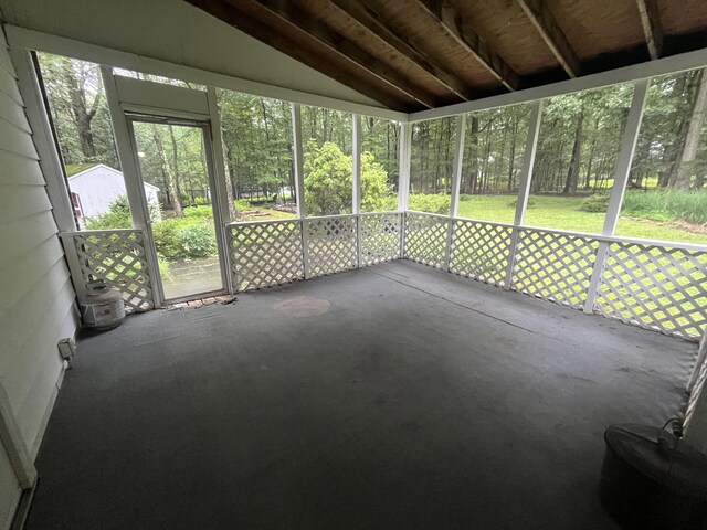 122 Savage Trl, East Stroudsburg, PA 18301 - unfurnished sunroom with vaulted ceiling