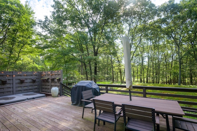 130 Ruffed Grouse Rd, Bushkill, PA 18324 - wooden deck featuring outdoor dining space and a grill