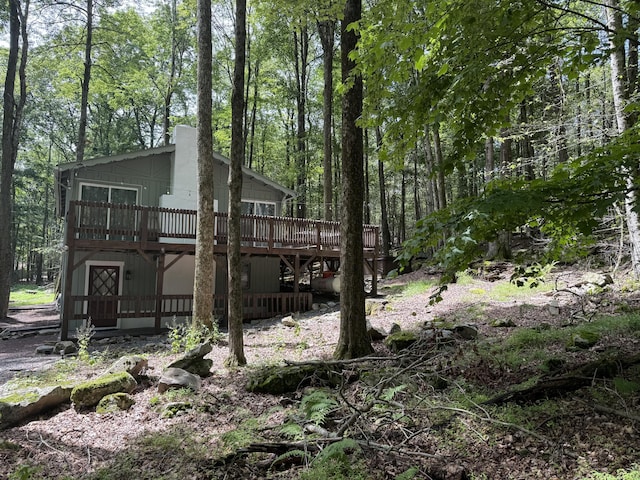 1827 Stag Run, Pocono Lake, PA 18347 - back of property featuring a deck