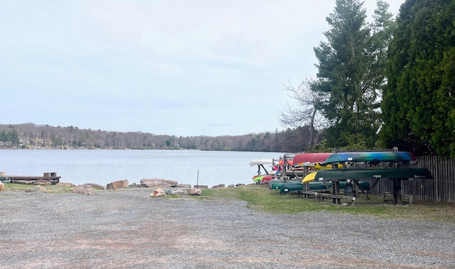 water view with a wooded view