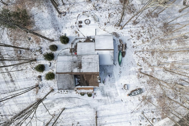 view of snowy aerial view