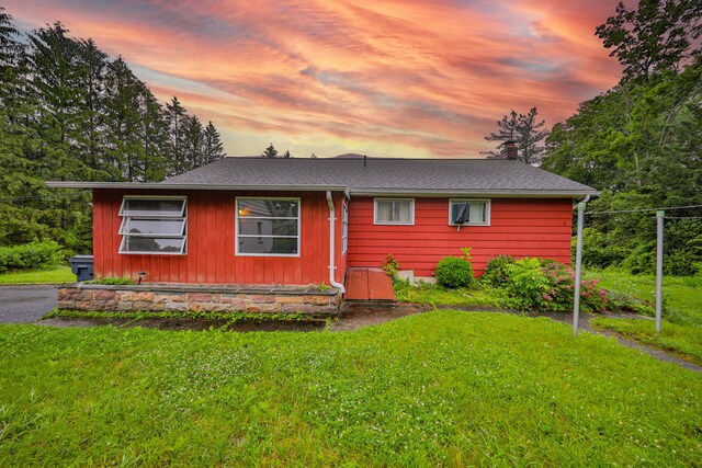 60 Maple Dr, Palmerton, PA 18071 - view of front of property with a chimney, a front yard, and a shingled roof