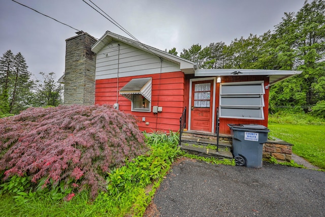 60 Maple Dr, Palmerton, PA 18071 - view of front of house with entry steps and a chimney