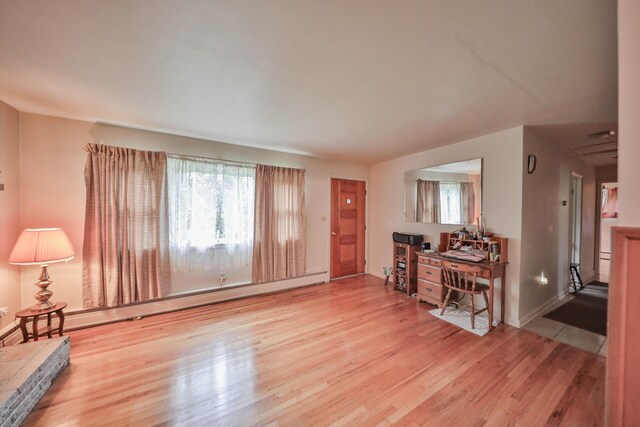 60 Maple Dr, Palmerton, PA 18071 - living room featuring wood finished floors and baseboard heating