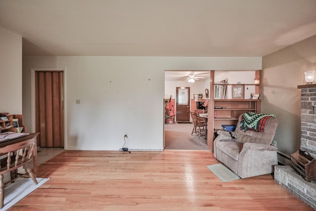 60 Maple Dr, Palmerton, PA 18071 - living room featuring light wood finished floors and ceiling fan