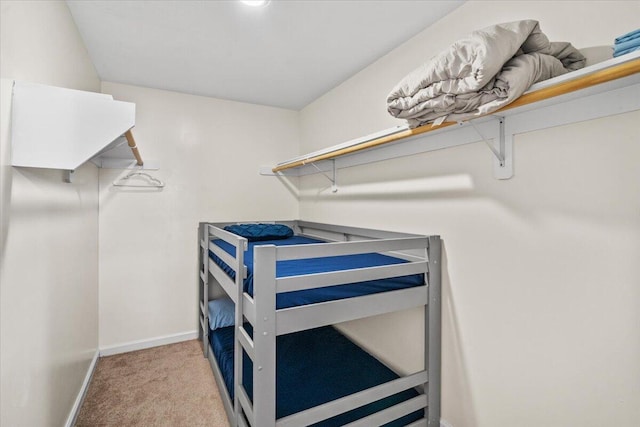 walk in closet featuring carpet floors