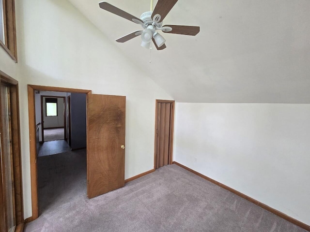 3221 Windermere Dr, Bushkill, PA 18324 - bonus room with lofted ceiling, carpet, and ceiling fan