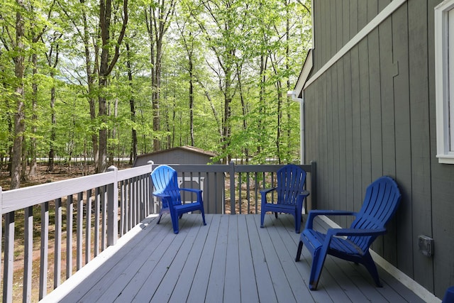 8210 Pine Grove Dr, East Stroudsburg, PA 18301 - deck with a shed and an outdoor structure