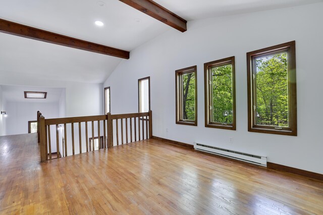 8210 Pine Grove Dr, East Stroudsburg, PA 18301 - spare room featuring baseboard heating, healthy amount of natural light, hardwood / wood-style flooring, and recessed lighting