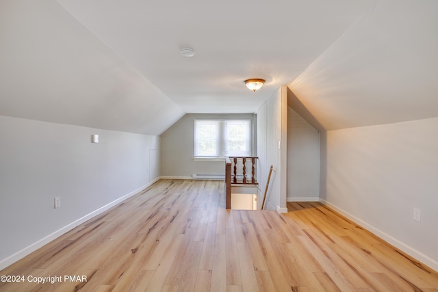 413 Old Rte 940, Pocono Pines, PA 18350 - additional living space featuring lofted ceiling, light wood-style flooring, baseboard heating, and baseboards