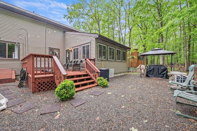 1117 Belaire Dr, East Stroudsburg, PA 18301 - back of property featuring a gazebo and a wooden deck