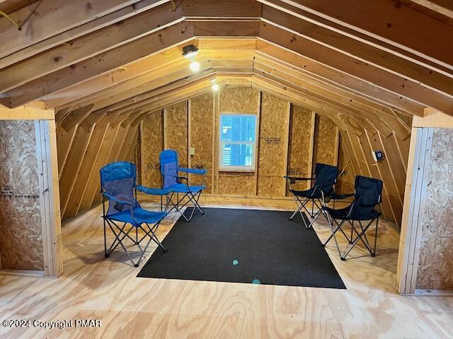 view of unfinished attic