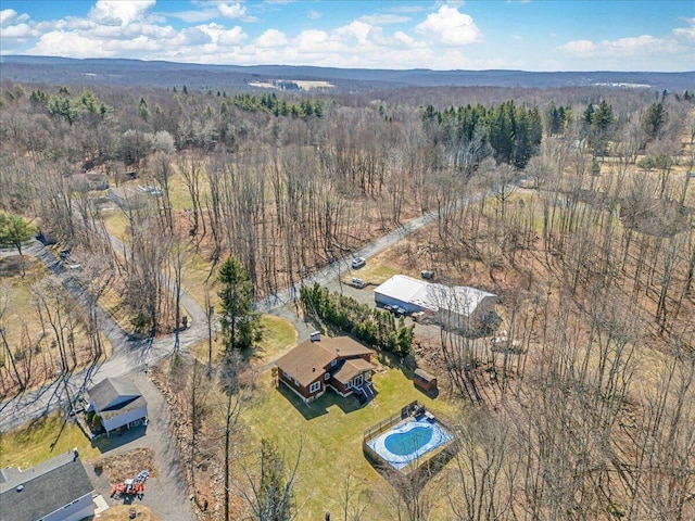bird's eye view with a forest view
