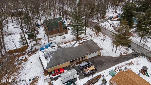 view of snowy aerial view