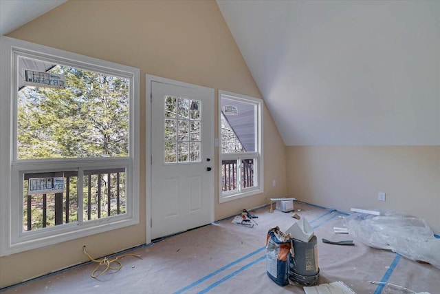 bonus room featuring vaulted ceiling