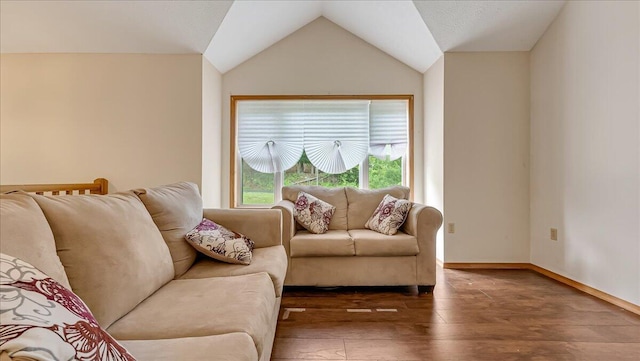 838 Cayuga Way, Stroudsburg, PA 18360 - living area featuring hardwood / wood-style flooring and lofted ceiling