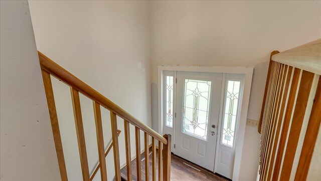 838 Cayuga Way, Stroudsburg, PA 18360 - entryway with wood finished floors and stairs