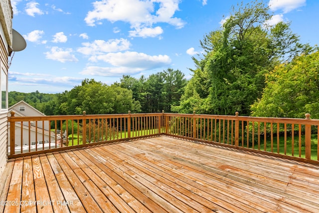 2247 Reo Dr, Effort, PA 18330 - wooden deck with a view of trees
