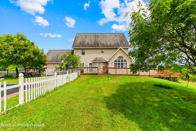 2247 Reo Dr, Effort, PA 18330 - rear view of house featuring a wooden deck and an attached garage