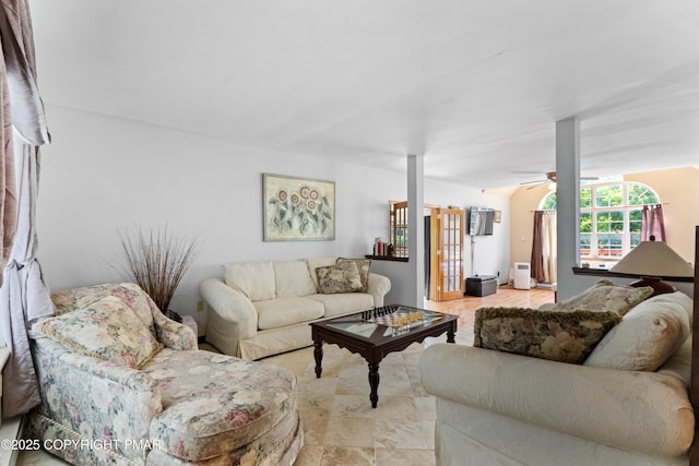 2247 Reo Dr, Effort, PA 18330 - living area with a ceiling fan