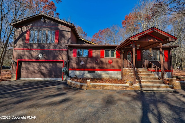 view of front of house with a garage