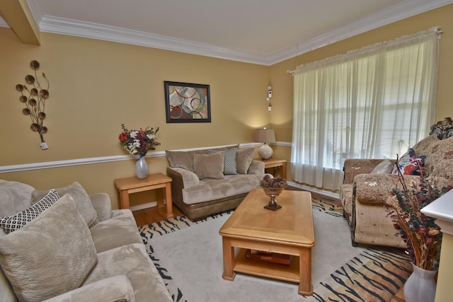 1785 Big Ridge Dr, East Stroudsburg, PA 18302 - living room featuring ornamental molding and wood finished floors
