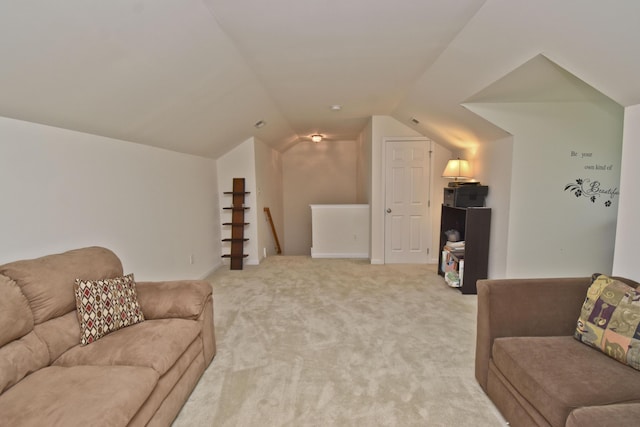 1785 Big Ridge Dr, East Stroudsburg, PA 18302 - living room featuring lofted ceiling and light colored carpet