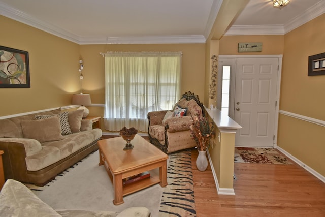 1785 Big Ridge Dr, East Stroudsburg, PA 18302 - living room featuring ornamental molding and light wood-style floors