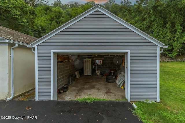 view of garage