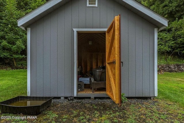 view of shed