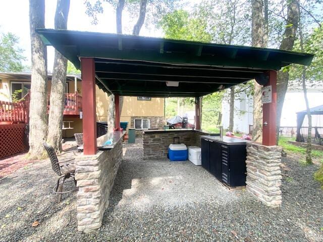 1293 Winding Way, Tobyhanna, PA 18466 - view of patio / terrace with area for grilling, a bar, and a deck