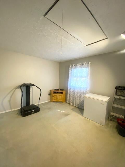 1293 Winding Way, Tobyhanna, PA 18466 - basement featuring refrigerator and light carpet