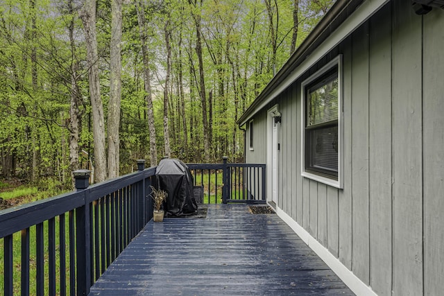 268 Outer Dr, Pocono Lake, PA 18347 - wooden terrace with a forest view