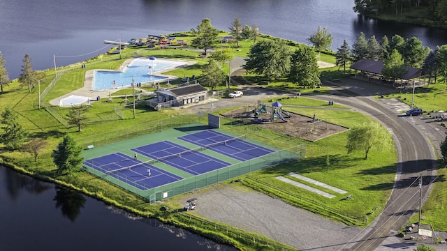 268 Outer Dr, Pocono Lake, PA 18347 - drone / aerial view of a large body of water and a pool area