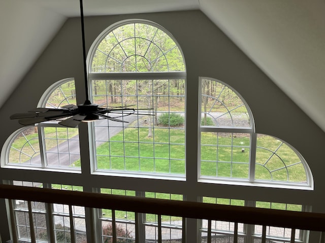 detailed view of a ceiling fan