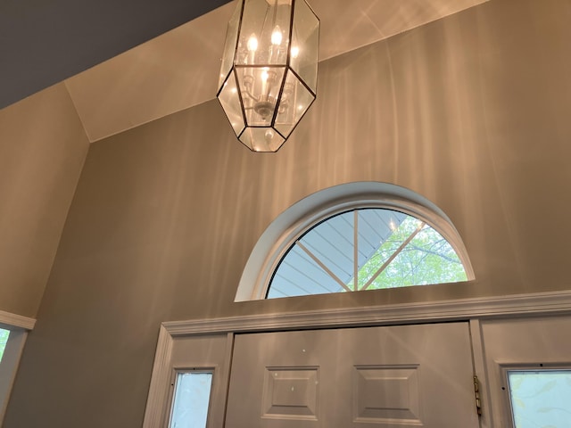 detailed view of a chandelier