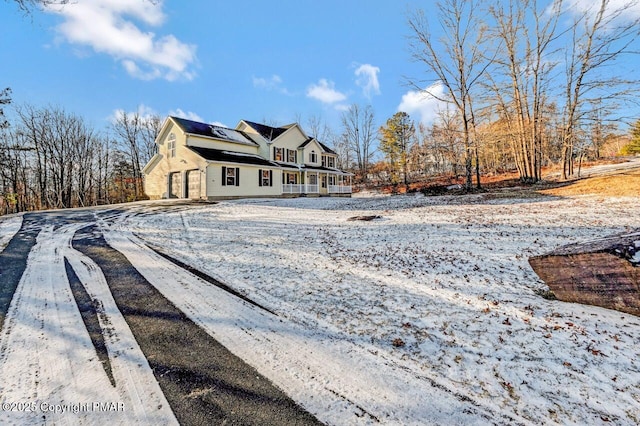 exterior space featuring a garage