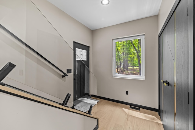 2154 Valleyview Dr, Bushkill, PA 18324 - foyer entrance featuring baseboards and wood finished floors