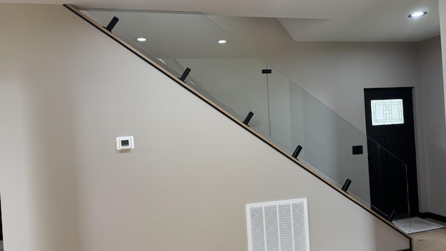2154 Valleyview Dr, Bushkill, PA 18324 - staircase featuring recessed lighting