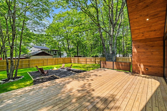 2154 Valleyview Dr, Bushkill, PA 18324 - wooden terrace with a fire pit