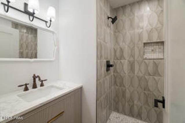 118 Eagle Rock Rd, Lackawaxen, PA 18435 - bathroom with vanity and a stall shower