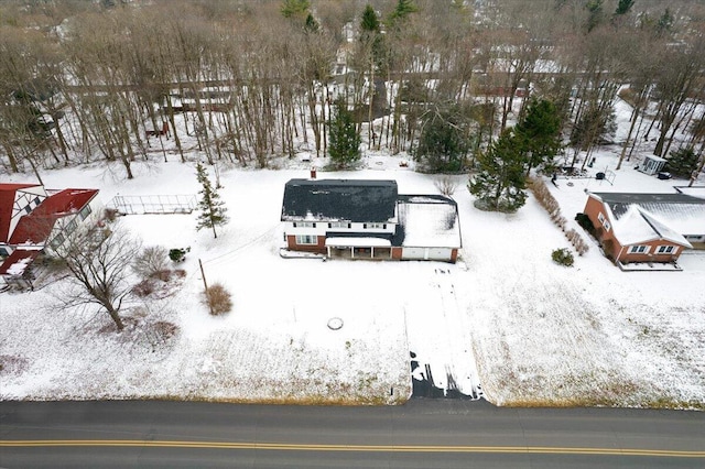 view of snowy aerial view