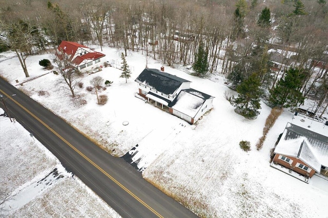 view of snowy aerial view