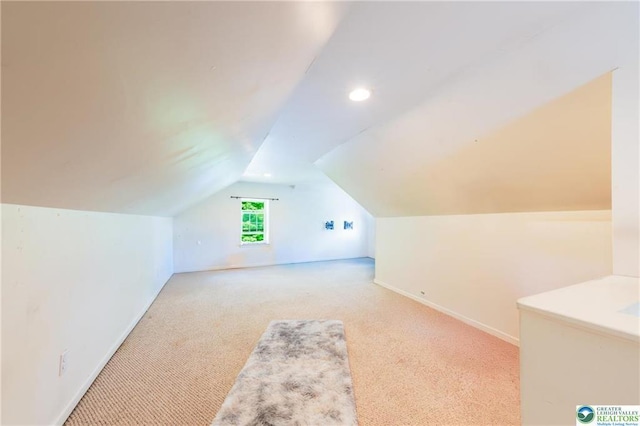 7112 Howell Ter, Stroudsburg, PA 18360 - additional living space featuring baseboards, lofted ceiling, carpet flooring, and recessed lighting