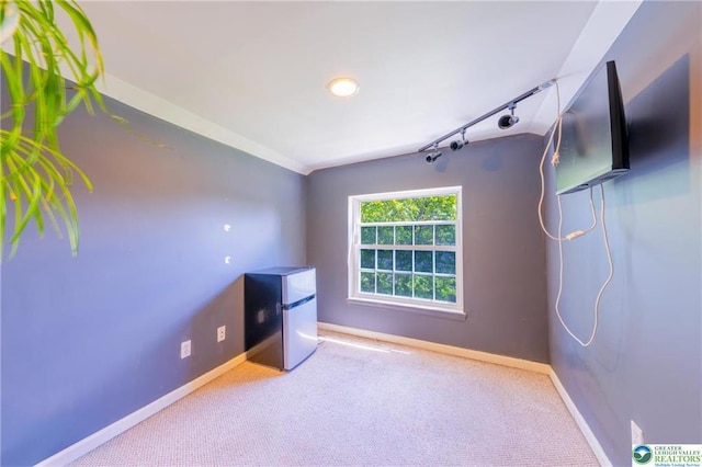 7112 Howell Ter, Stroudsburg, PA 18360 - empty room with baseboards, carpet flooring, and track lighting