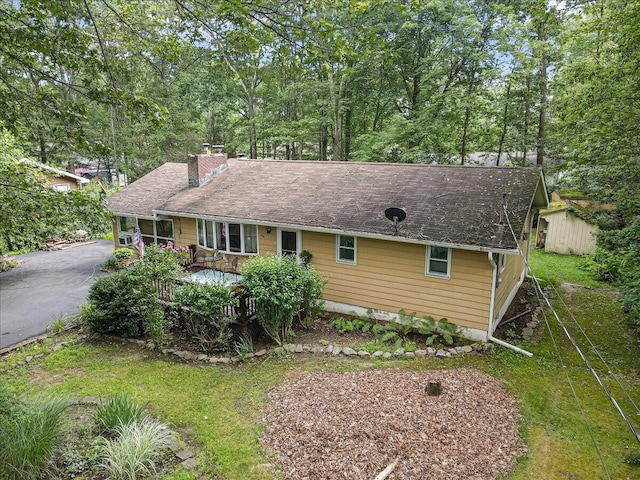 2125 Sassafras Ln, Kunkletown, PA 18058 - view of front of home featuring a chimney and roof with shingles