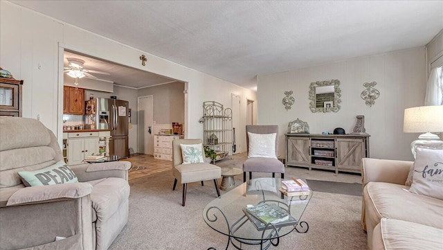2125 Sassafras Ln, Kunkletown, PA 18058 - living area featuring light carpet and a ceiling fan
